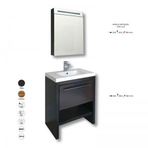 MUEBLE BILBAO 60 C/ESPEJO C/VALVULA C/LUZ COLOR TEKA