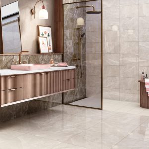 MARMOL SULLAN CREAM / GRIS BRILLANTE 25X40 CM